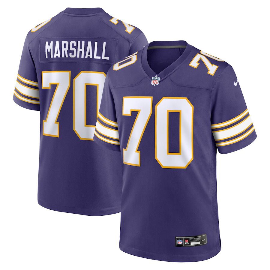 Men Minnesota Vikings #70 Jim Marshall Nike Purple Classic Retired Player NFL Jersey